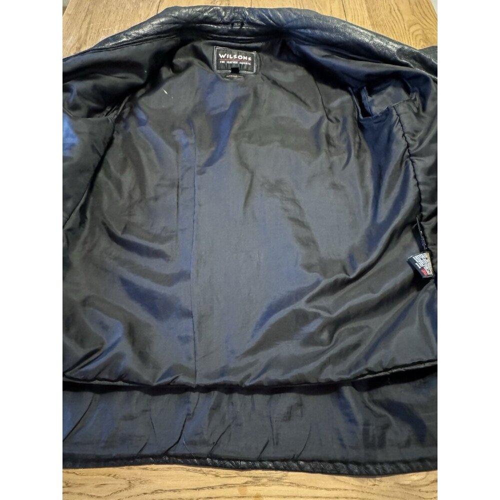 Wilsons The Leather Experts Womens Black Leather THINSULATE Button Jacket Sz M - Picture 12 of 14